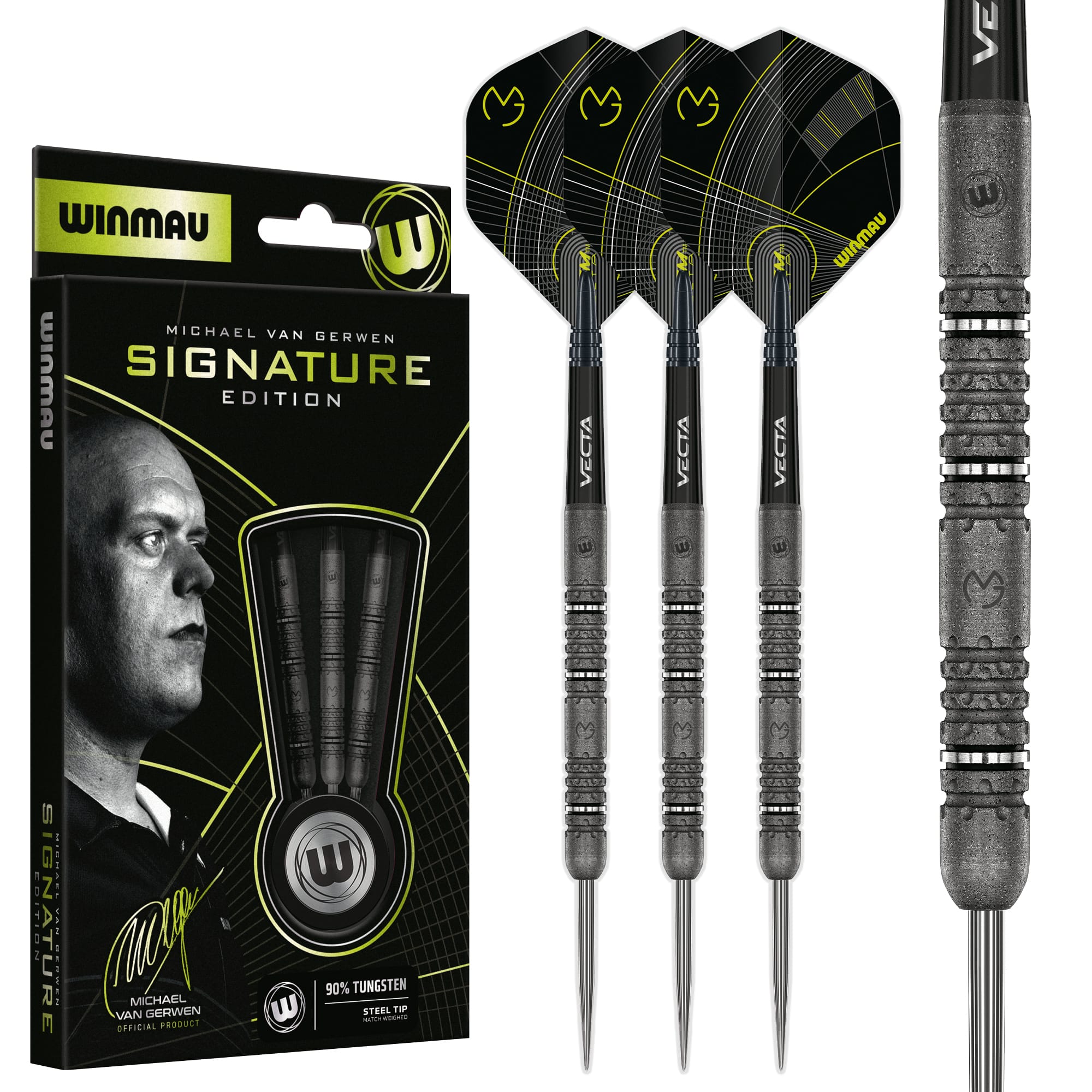 WINMAU ワンタンスペシャル 90%TUNGSTEN Winmau Michael van Gerwen Darts - Steel Tip - 90% Tungsten - Signature