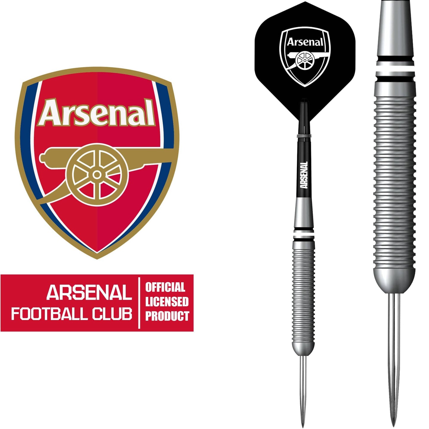 Arsenal FC Darts - Steel Tip Brass - Official Licensed - The Gunners - 22g 22g