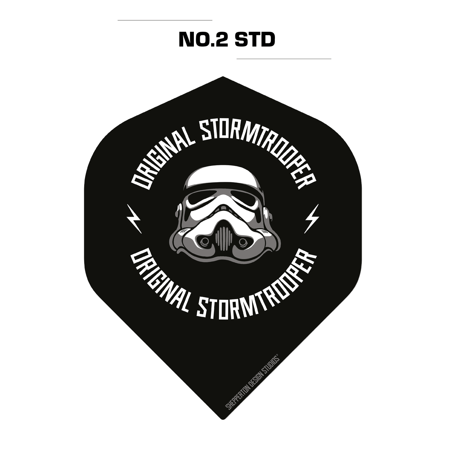 Original StormTrooper Dart Flights - Official Licensed - No2 - Std - Storm Trooper - Logo on Black