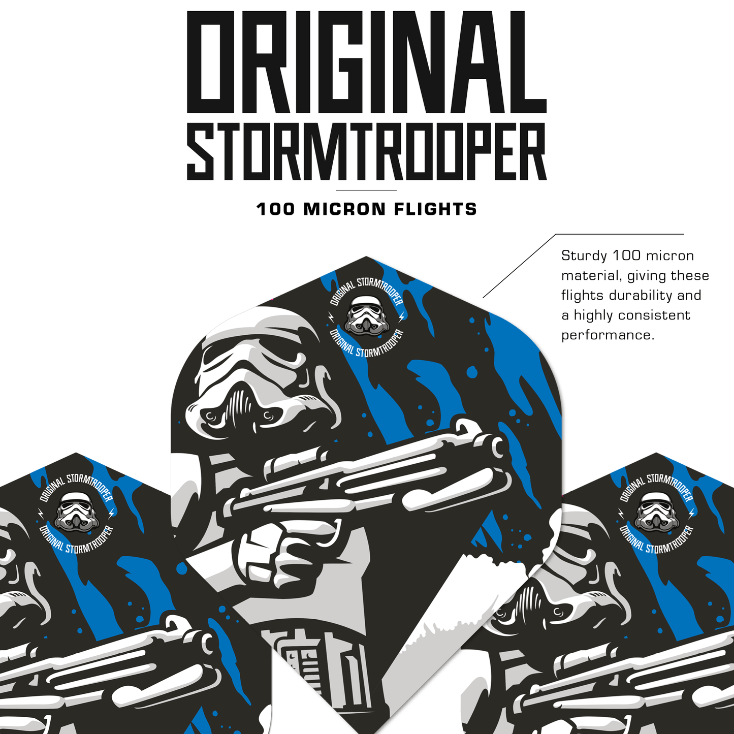 Original StormTrooper Dart Flights - Official Licensed - No2 - Std - Storm Trooper - Holding Gun