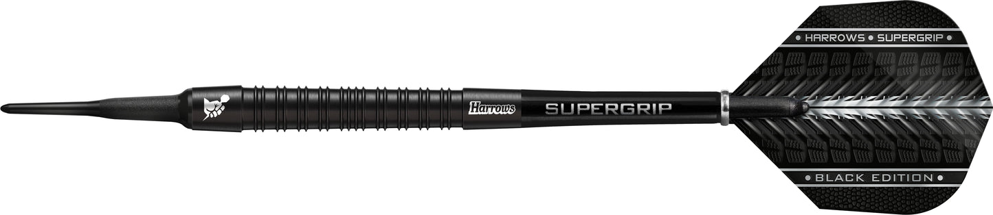 Harrows Supergrip Black Darts - Soft Tip - 18g