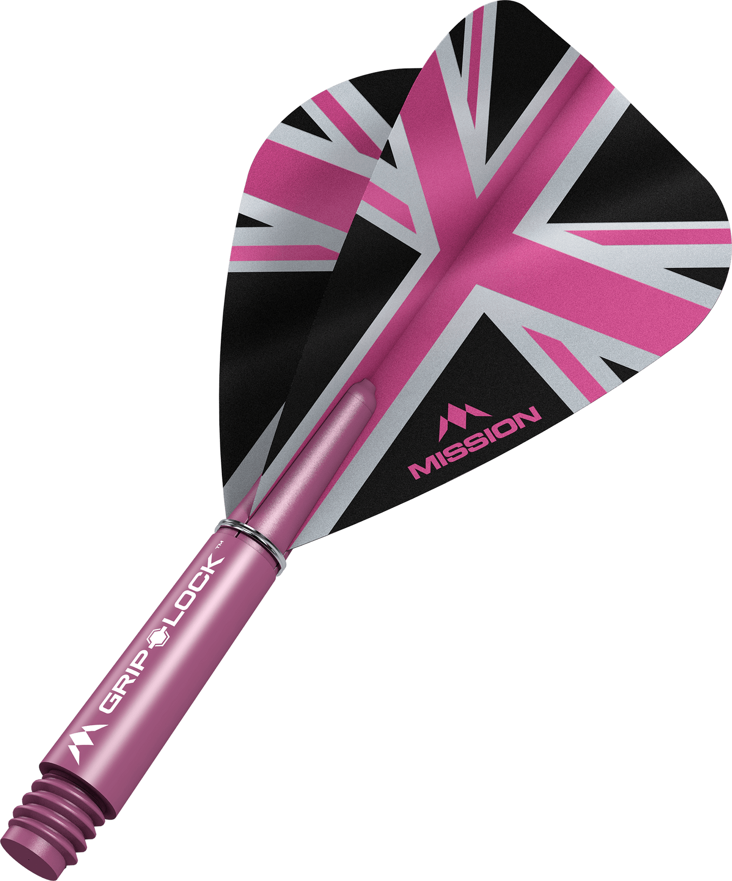 Mission Alliance Black Kite Dart Flights Combo With Griplock Shafts Pink / Short