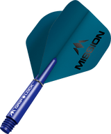 Mission Logo Matt Dart Flights Combo With Griplock Shafts Blue / Short