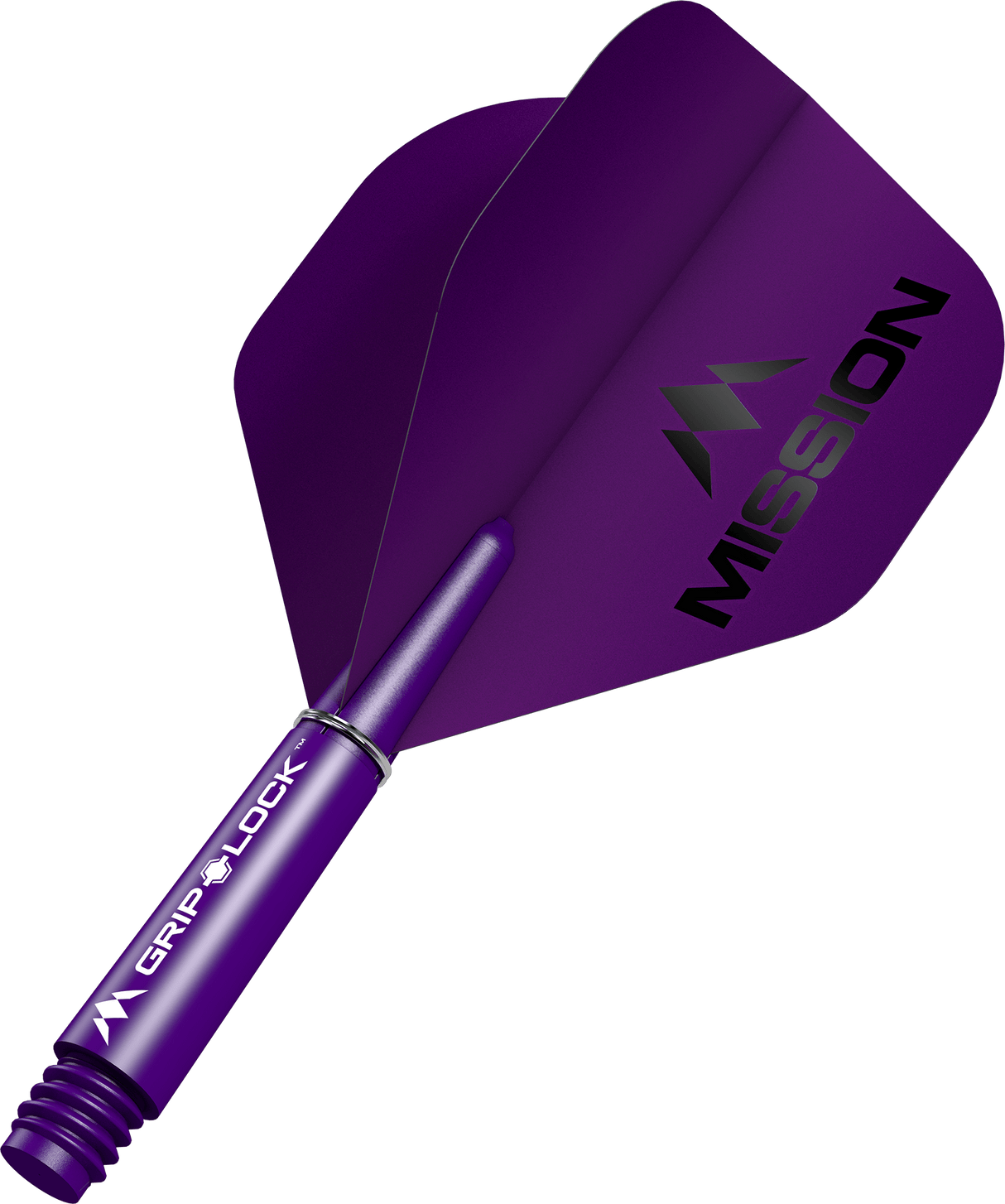 Mission Logo Matt Dart Flights Combo With Griplock Shafts Purple / Short