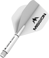 Mission Logo Matt Dart Flights Combo With Griplock Shafts White / Short