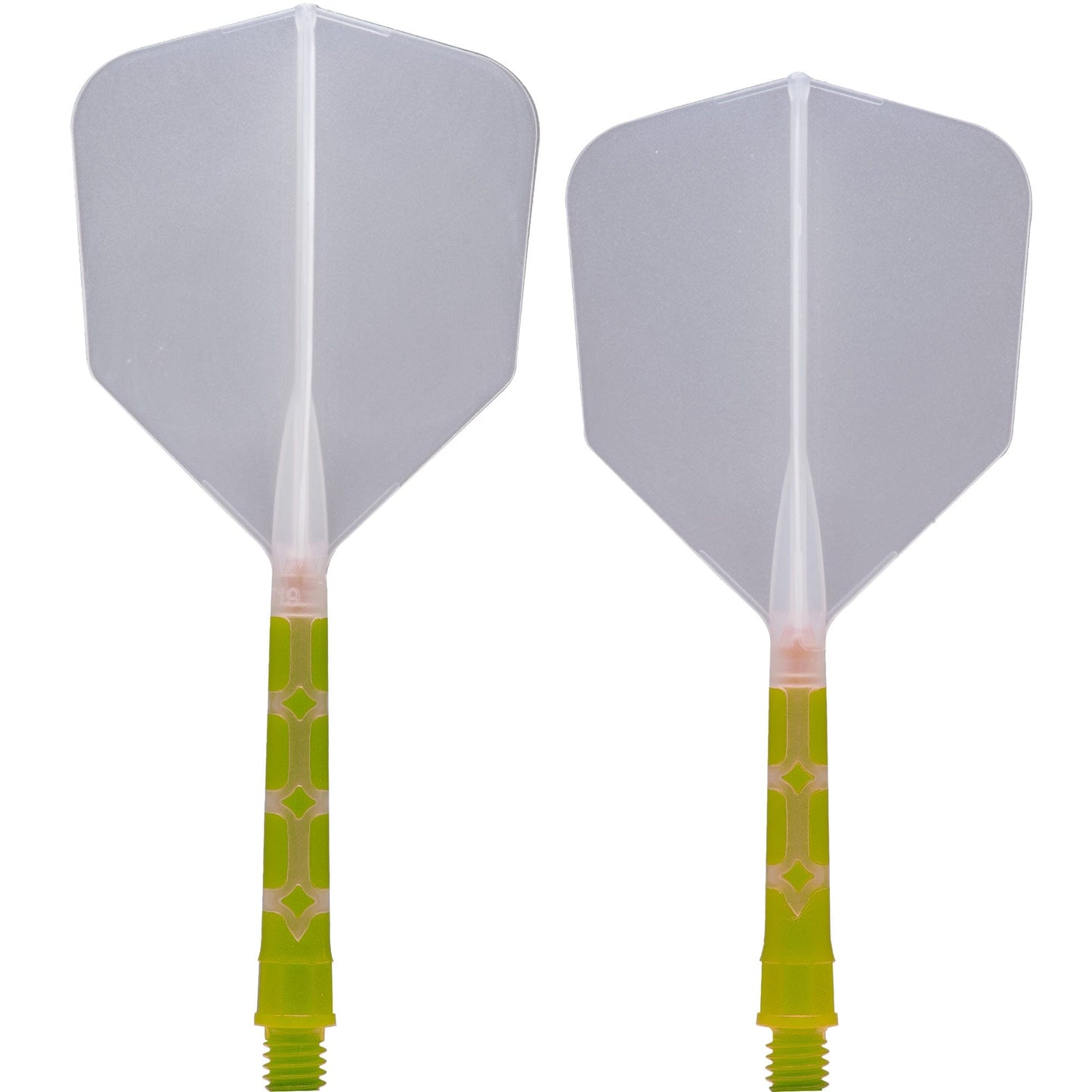 Cuesoul Rost T19 Integrated Dart Shaft and Flights - Big Wing - Lime Green with Clear Flight