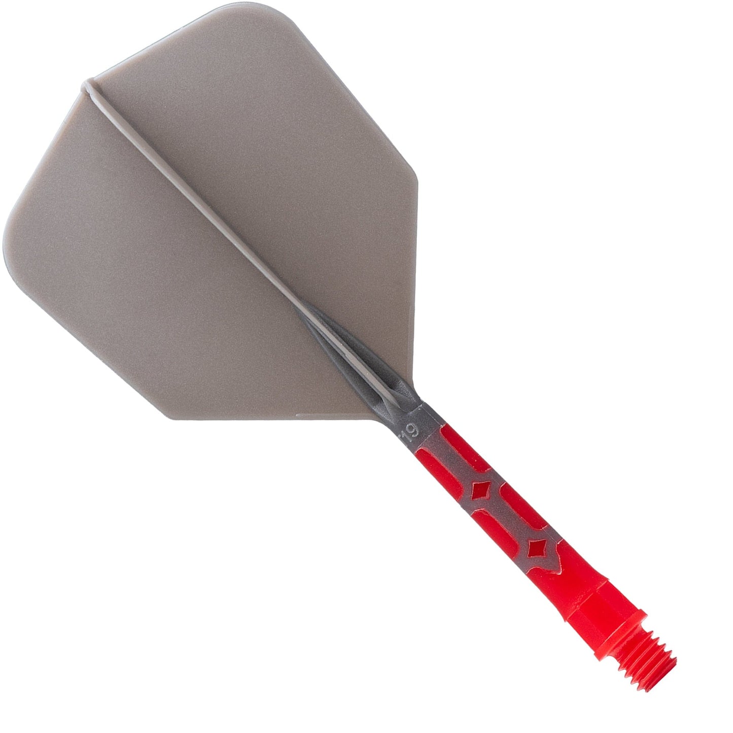 Cuesoul Rost T19 Integrated Dart Shaft and Flights - Big Wing - Red with Grey Flight