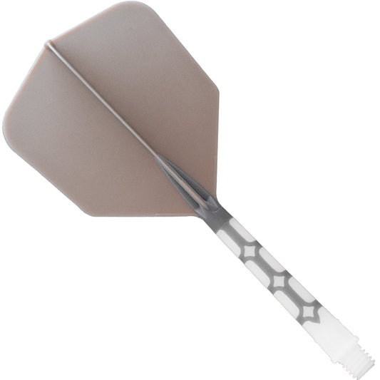 Cuesoul Rost T19 Integrated Dart Shaft and Flights - Big Wing - White with Grey Flight Long