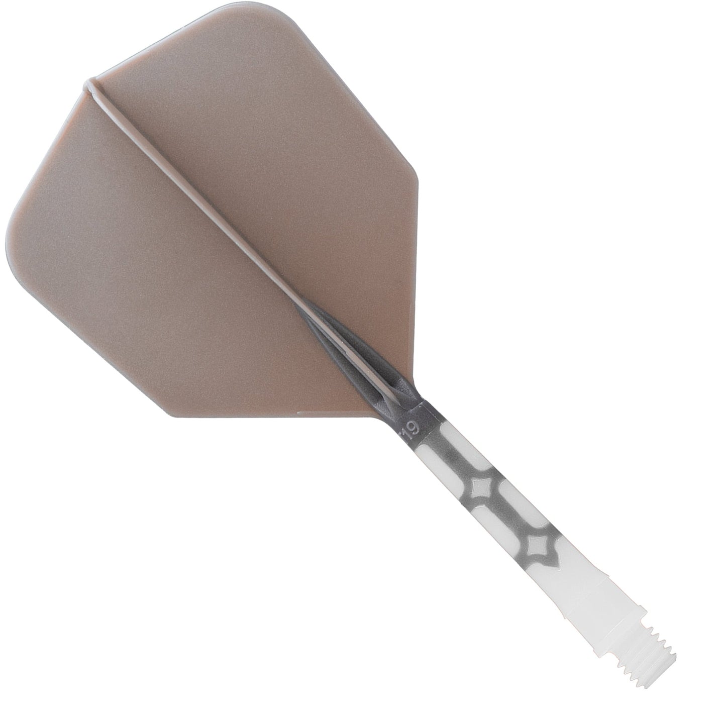Cuesoul Rost T19 Integrated Dart Shaft and Flights - Big Wing - White with Grey Flight Medium