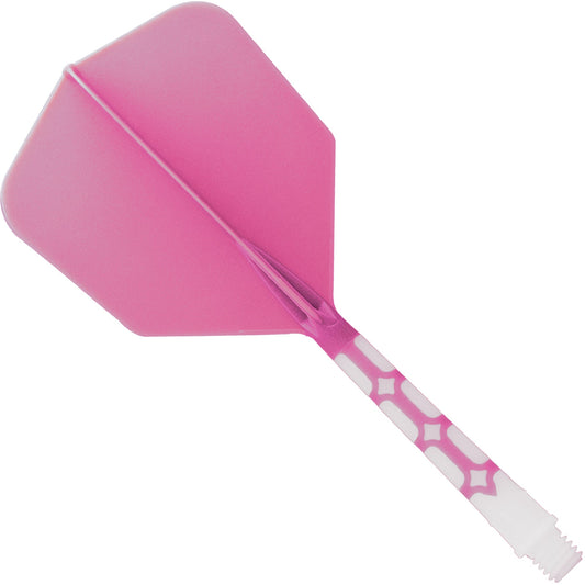 Cuesoul Rost T19 Integrated Dart Shaft and Flights - Big Wing - White with Pink Flight Long