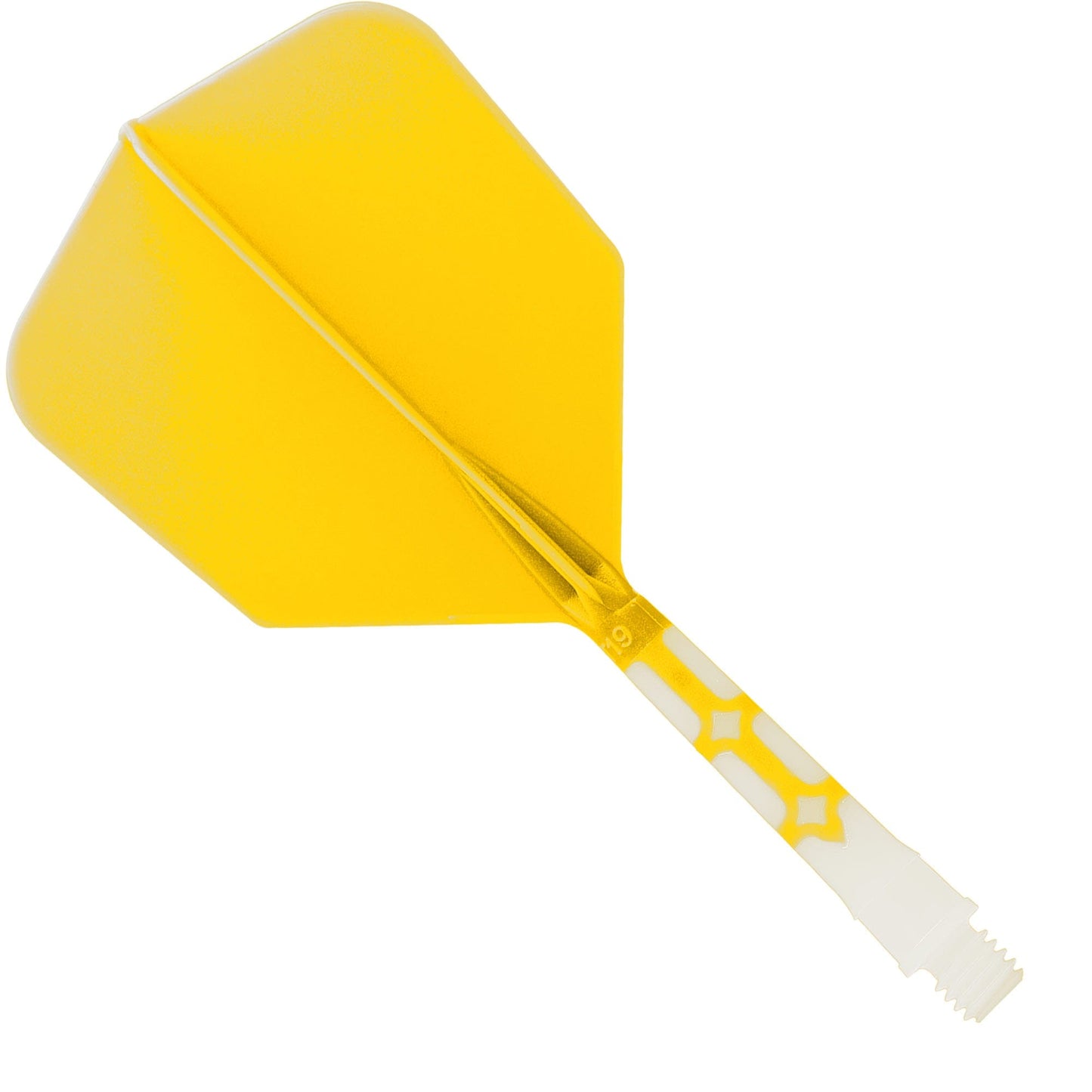 Cuesoul Rost T19 Integrated Dart Shaft and Flights - Big Wing - White with Yellow Flight Medium