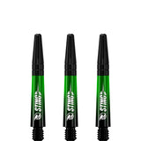 Ruthless Sting XT Dart Shafts - Polycarbonate - Gradient Black & Green - Black Top Short