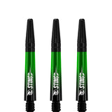 Ruthless Sting XT Dart Shafts - Polycarbonate - Gradient Black & Green - Black Top Tweenie