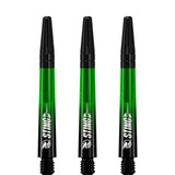 Ruthless Sting XT Dart Shafts - Polycarbonate - Gradient Black & Green - Black Top Tweenie Plus