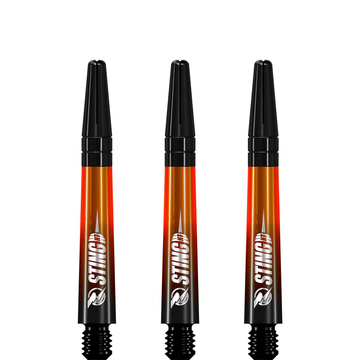 Ruthless Sting XT Dart Shafts - Polycarbonate - Gradient Black & Orange - Black Top Tweenie