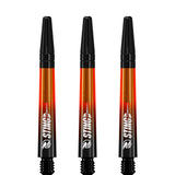 Ruthless Sting XT Dart Shafts - Polycarbonate - Gradient Black & Orange - Black Top Tweenie Plus