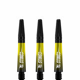 Ruthless Sting XT Dart Shafts - Polycarbonate - Gradient Black & Yellow - Black Top Short