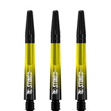 Ruthless Sting XT Dart Shafts - Polycarbonate - Gradient Black & Yellow - Black Top Tweenie Plus