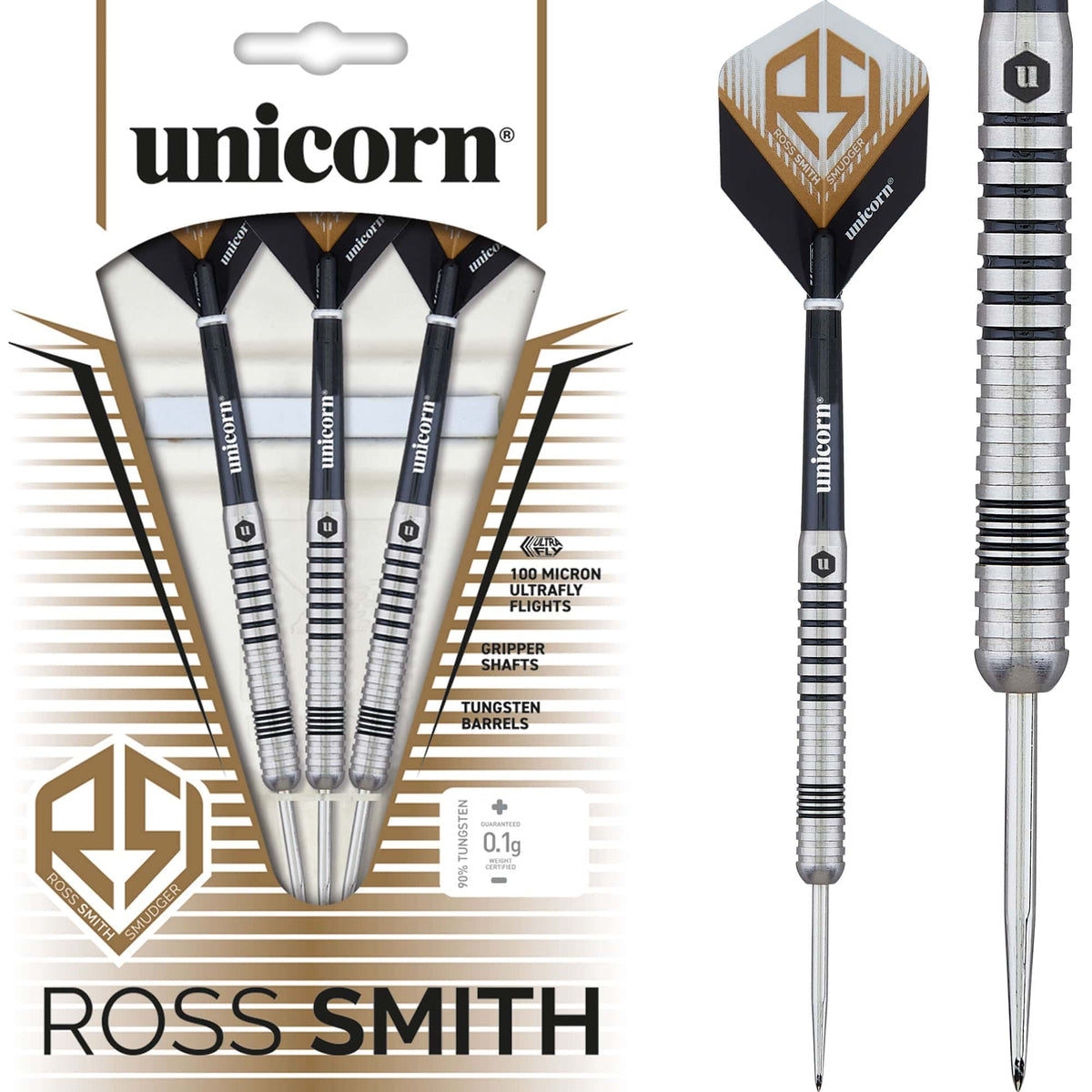 Unicorn Ross Smith Darts Steel Tip 80 Smudger Natural