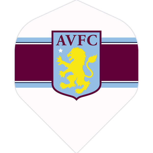 Aston Villa FC Dart Flights - 100 Micron - No2 - Std - AVFC - F3 - White Stripe