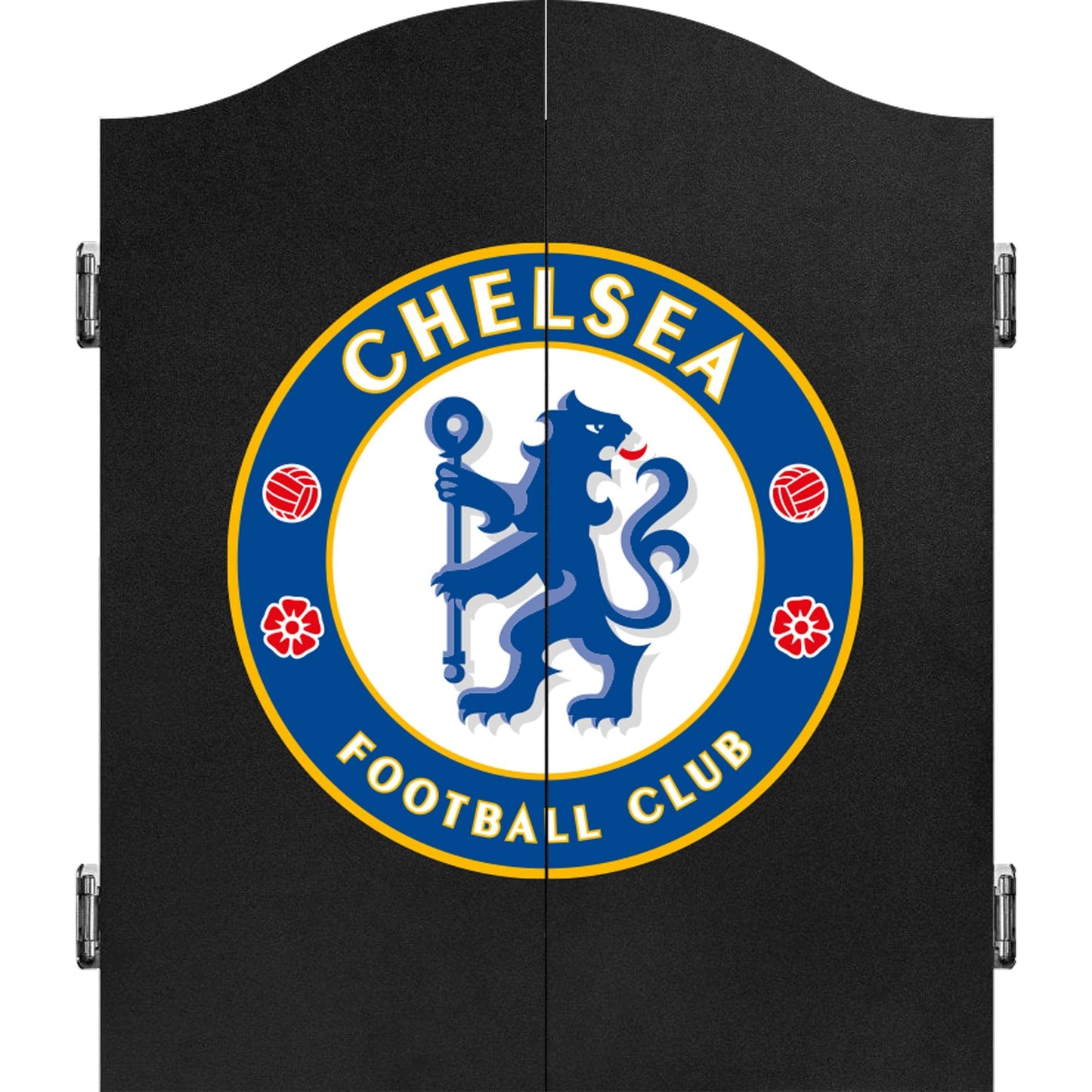Chelsea Football Dartboard Cabinet - Official Licensed - C1 - Black with Logo