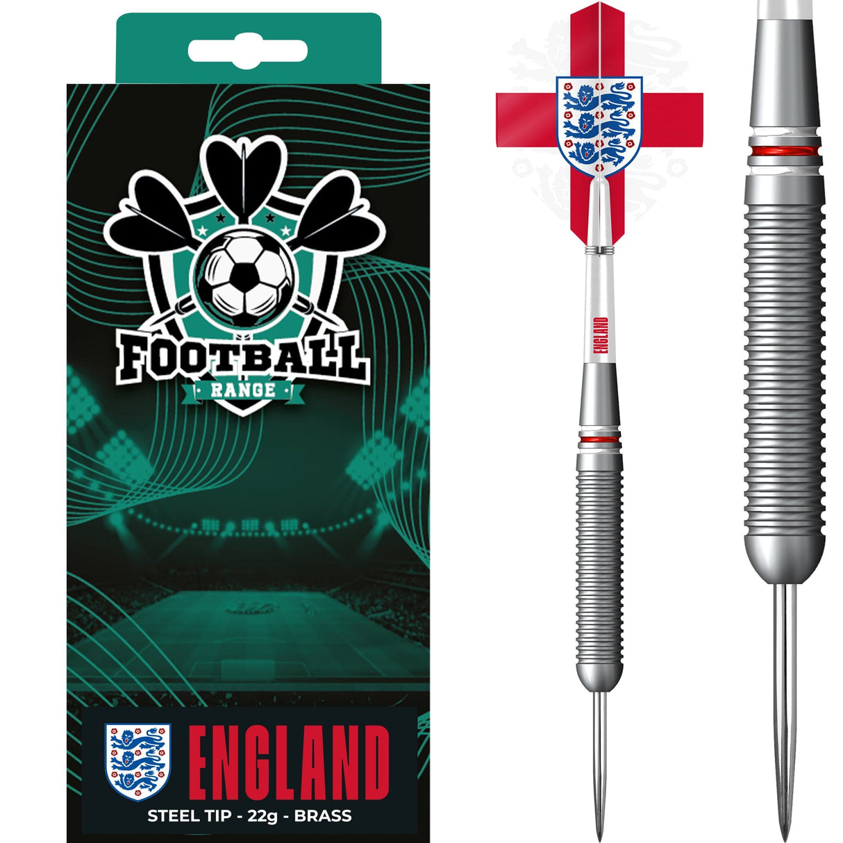 England Football Darts - Steel Tip Brass - Official Licensed - Logo - 22g