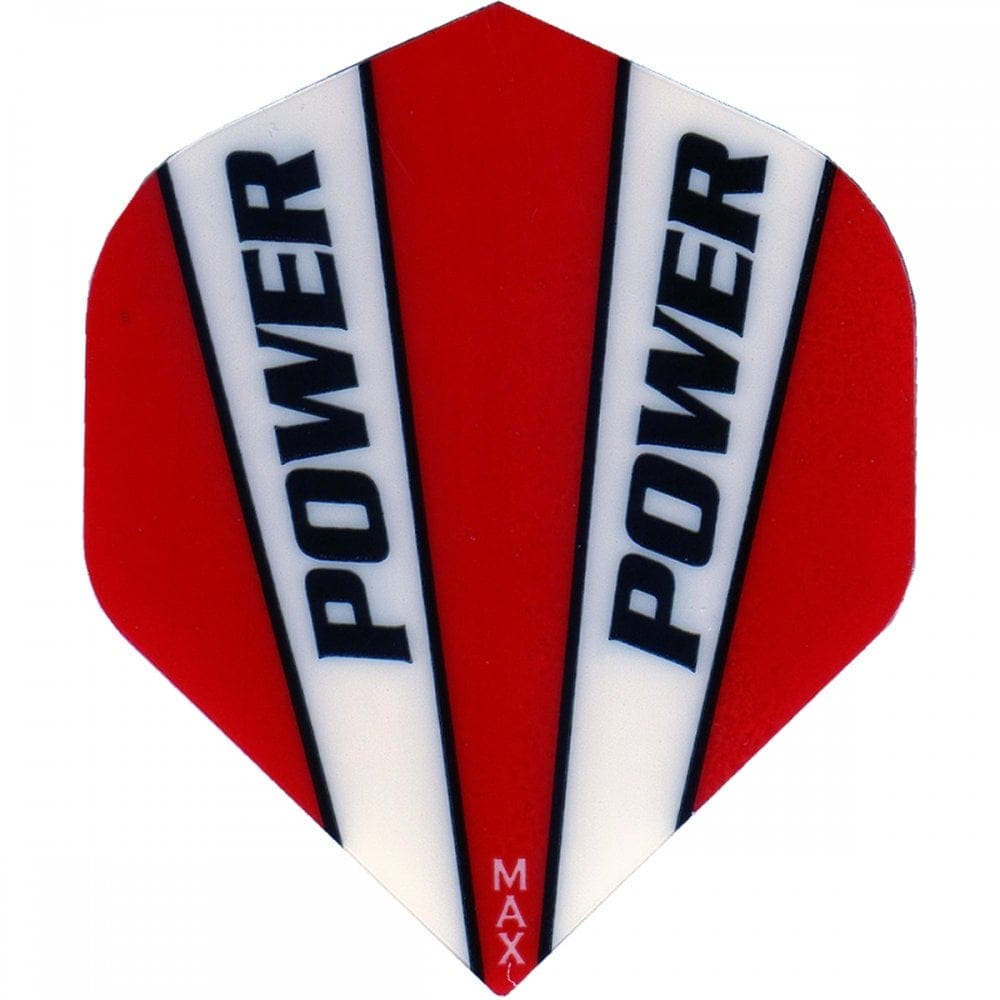 McCoy Power Max Dart Flights - 150 Micron - No2 - Std - Solid - 2 Colour Red White