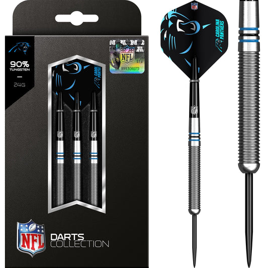 NFL - Steel Tip Tungsten Darts - Official Licensed - Carolina Panthers - 24g 24g
