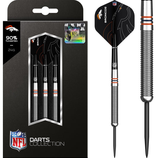 NFL - Steel Tip Tungsten Darts - Official Licensed - Denver Broncos - 24g 24g