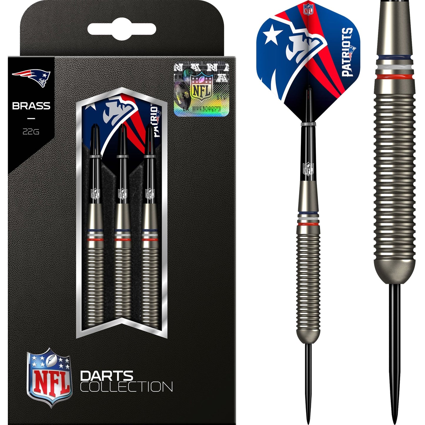 NFL - Steel Tip Brass Darts - Official Licensed - New England Patriots - 22g 22g