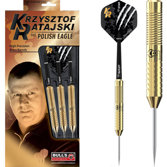 BULL'S Krzysztof Ratajski Darts - Steel Tip - The Polish Eagle - Brass - Gold 22g