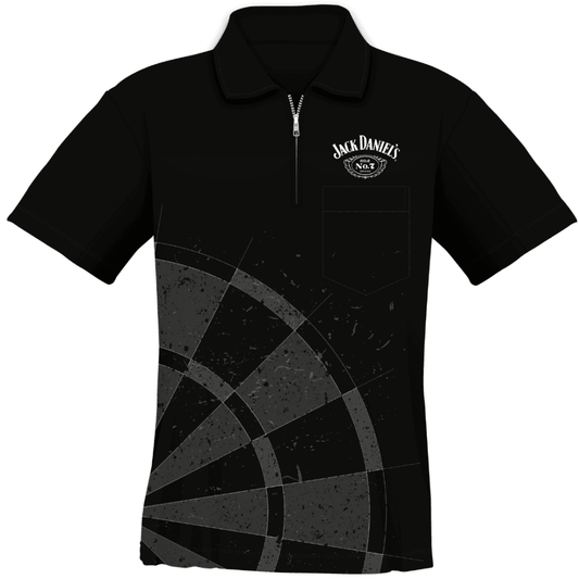 Jack Daniels - Soft Feel Dart Shirt - Logo Design - Black 2XL