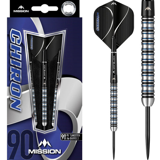 Mission Chiron Darts - Steel Tip - M1 - Electro Black & Blue 22g