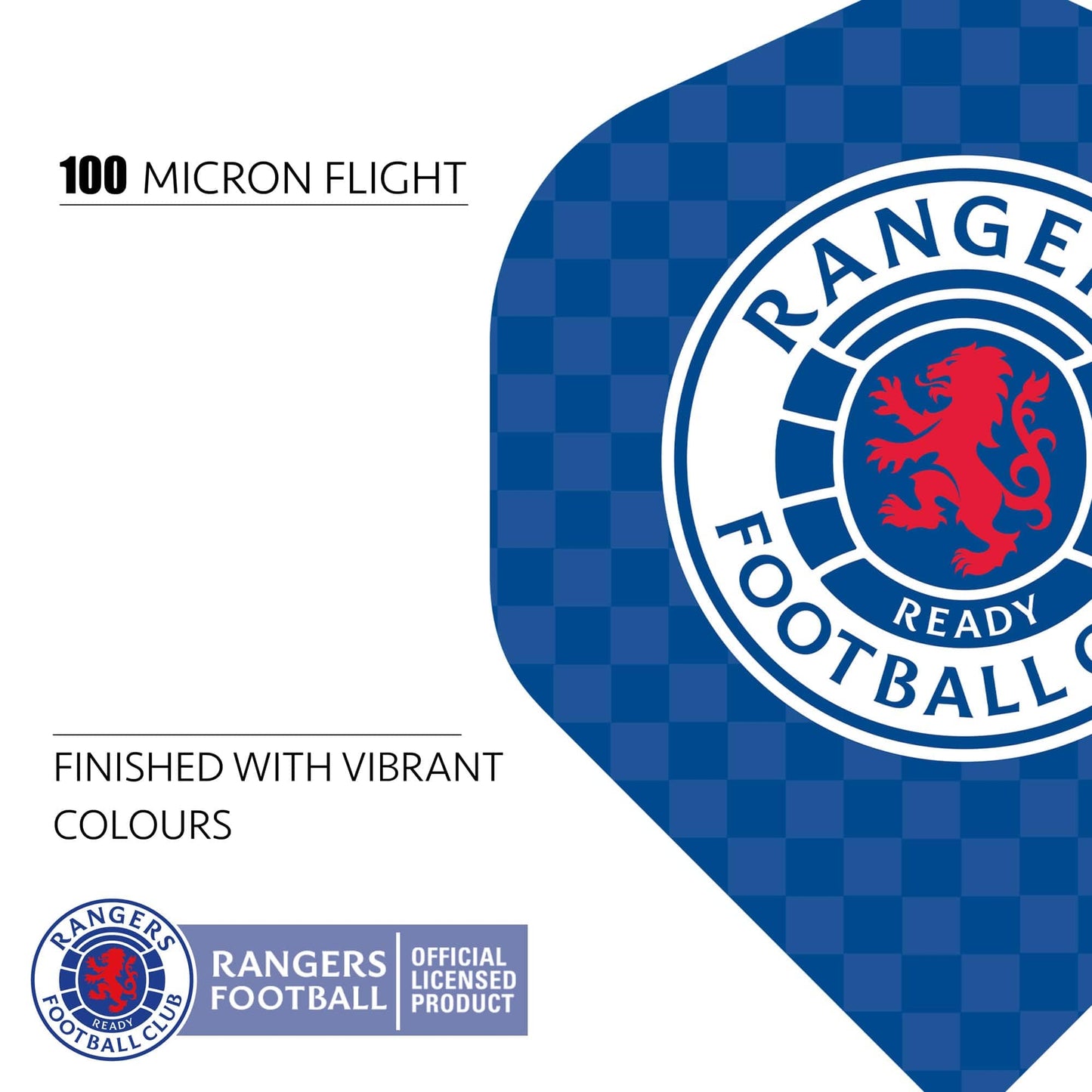 Rangers FC Dart Flights - 100 Micron - No2 - Std - RFC - F2 - Check