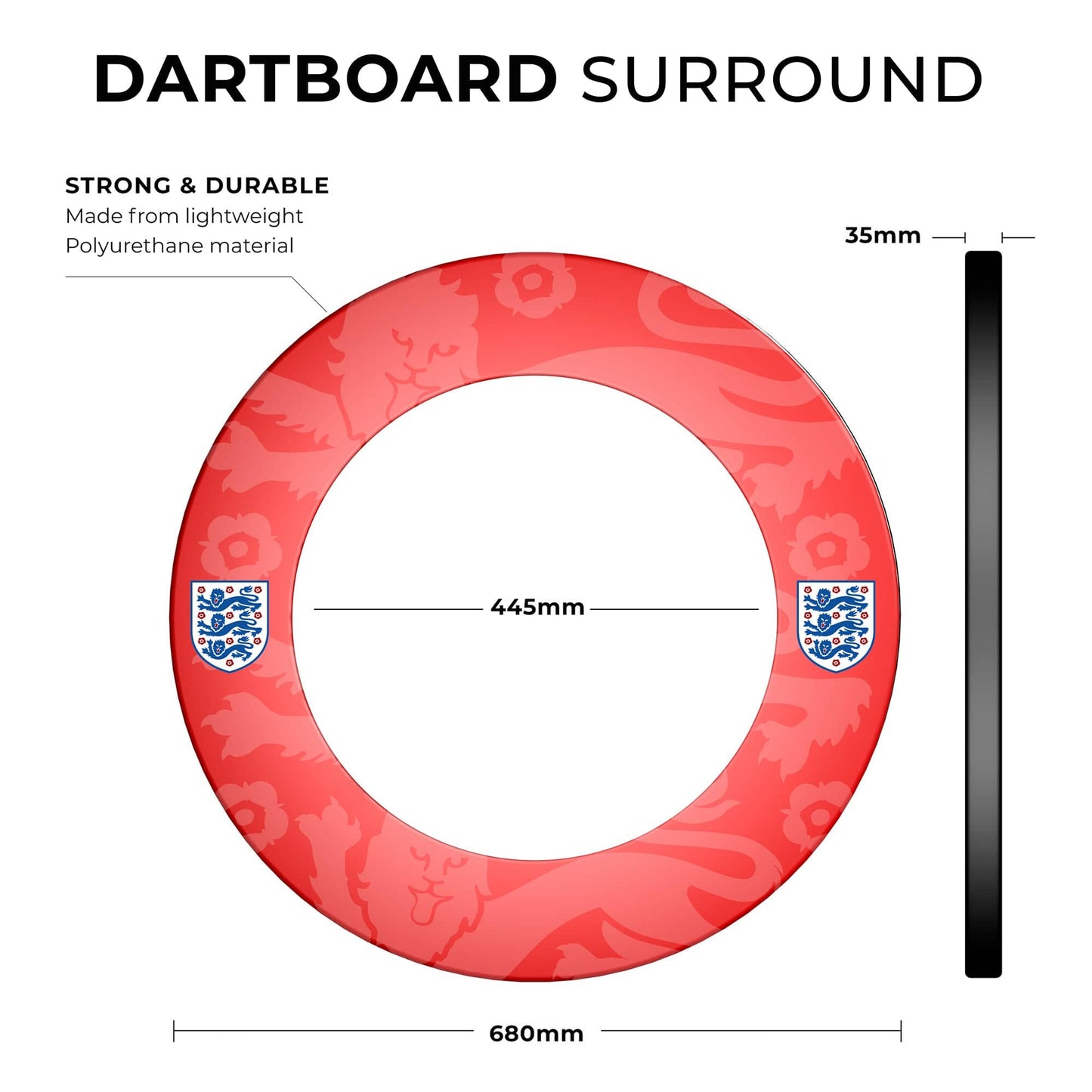 England Football Dartboard Surround - Official Licensed - S3 - Red Lions