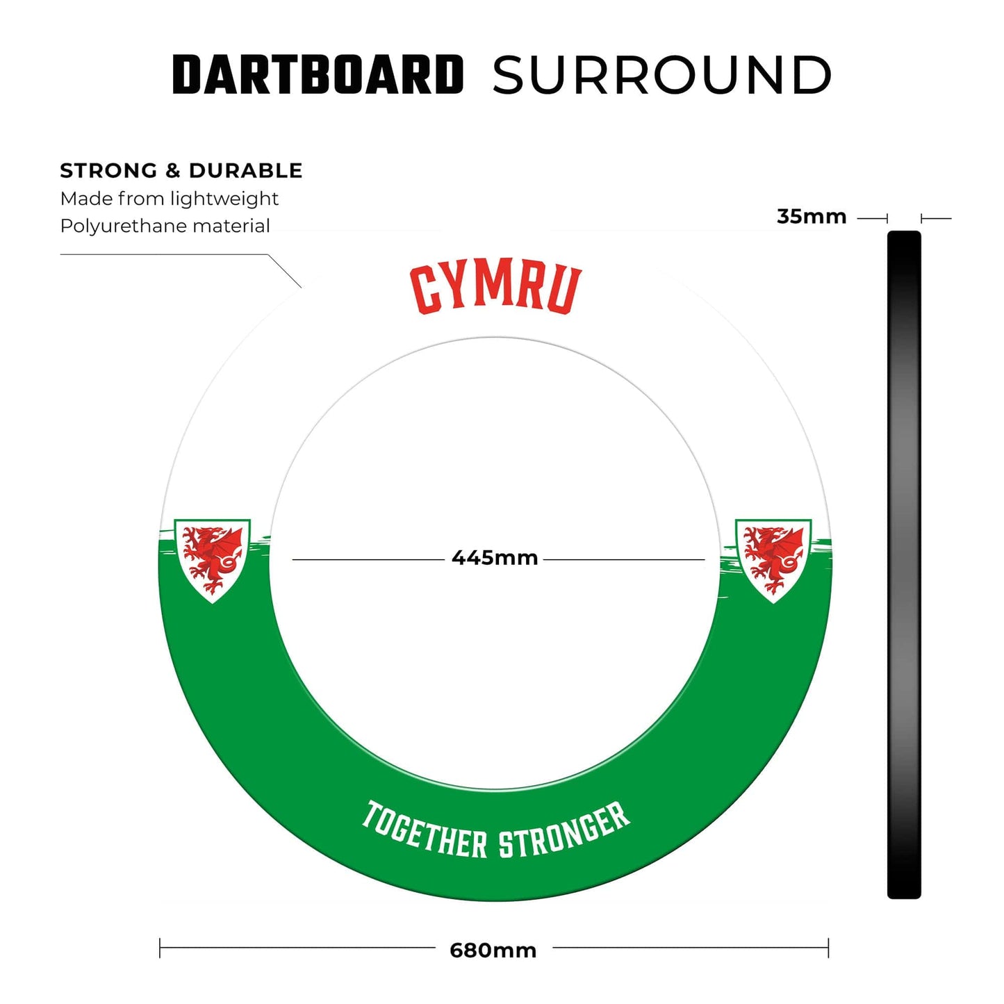 Wales Printed Dartboard & Printed Surround - Cymru