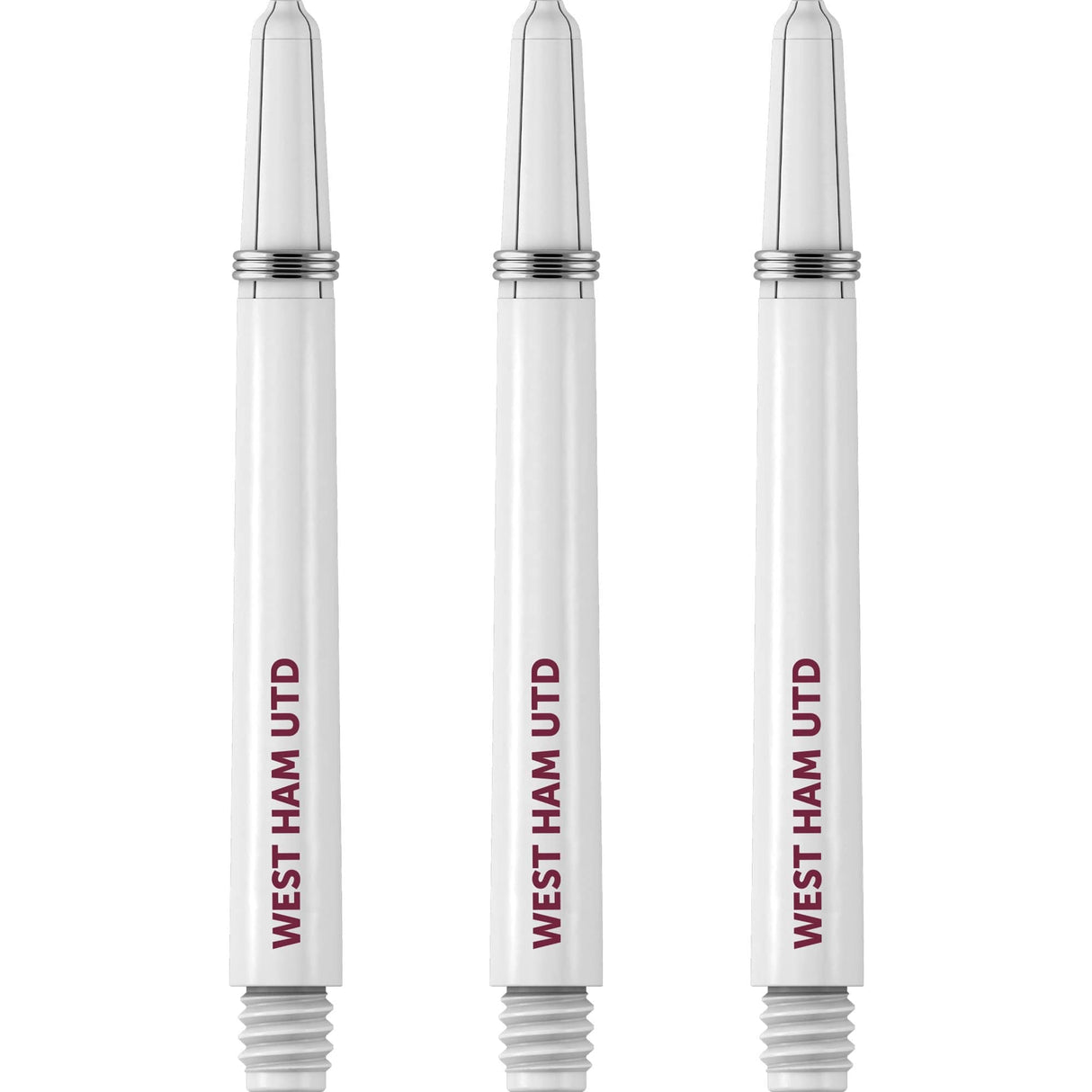 West Ham United FC - Official Licensed - Nylon Stems - Dart Shafts with Springs - White Medium