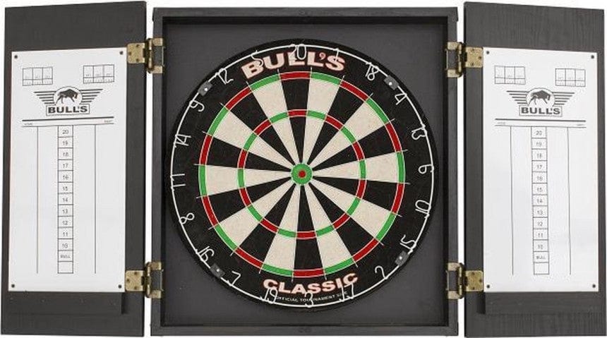 Bulls Classic Dartboard Cabinet - Wooden - Plain Black