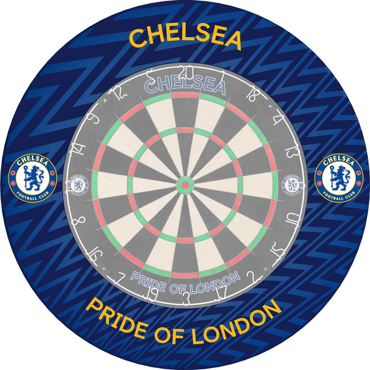 Chelsea Football Dartboard Surround - Official Licensed - Chelsea FC - S4 - ZigZag - Yellow
