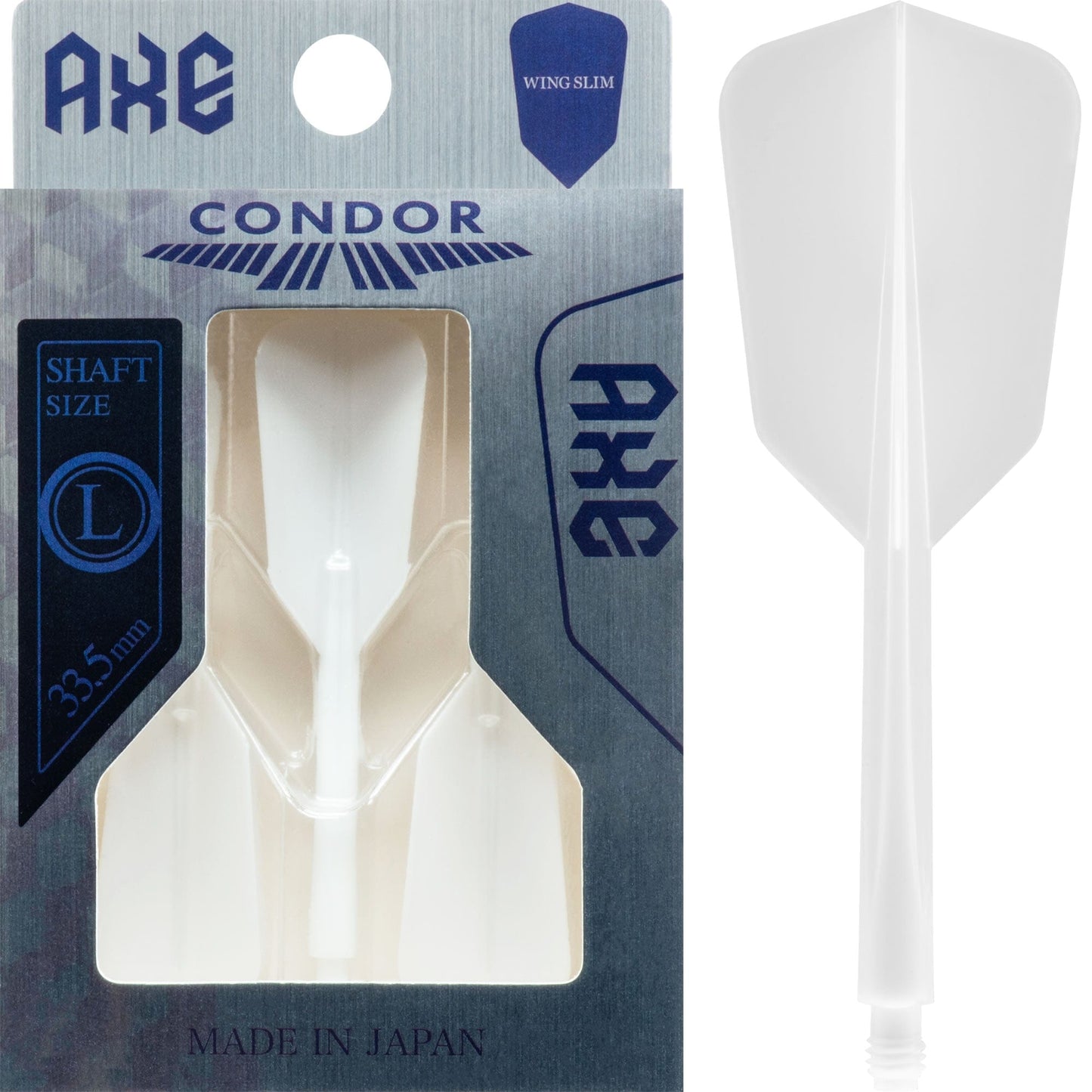 Condor AXE Dart Flights - Slim - Wing - White Long