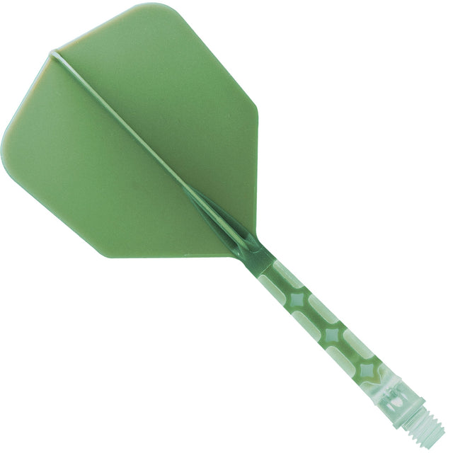Cuesoul Rost T19 Integrated Dart Shaft and Flights - Big Wing - Clear with Green Flight Long