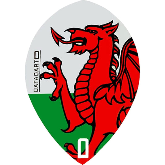 Datadart Dart Flights - CMF Designs - Pear - Wales - Welsh Dragon