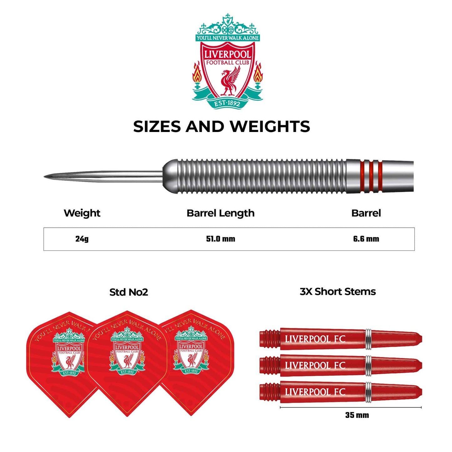Liverpool FC Darts - Steel Tip Tungsten - Official Licensed - LFC - 24g 24g