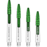 Mission Sabre Shafts - Polycarbonate Dart Stems - Clear - Green Top