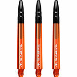 Mission Sabre Shafts - Polycarbonate Dart Stems - Orange - Black Top Medium
