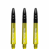 Mission Sabre Shafts - Polycarbonate Dart Stems - Yellow - Black Top Tweenie