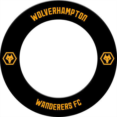 Wolverhampton Wanderers FC Dartboard Surround - Official Licensed - Wolves - S1 - Black - Yellow Crest