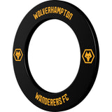 Wolverhampton Wanderers FC Dartboard Surround - Official Licensed - Wolves - S1 - Black - Yellow Crest