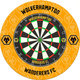 Wolverhampton Wanderers FC Dartboard Surround - Official Licensed - Wolves - S2 - Black - Repeat Crest