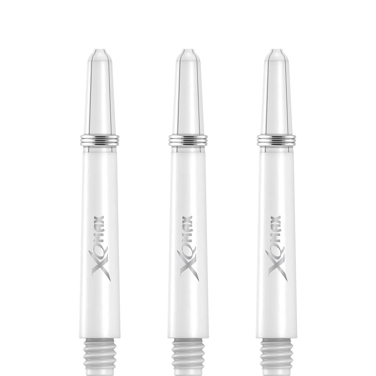 XQMax Polycarbonate Dart Shafts - Solid Colour with Logo - includes Springs - White Tweenie